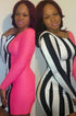 Attention-getting Stripes and Solid Bodycon Dress